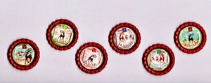 RENO DE SANTA (6) ROJO HECHO A MANO Tapas de botellas álbumes de recortes diarios manualidades - Imagen 1 de 1
