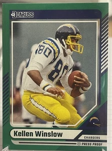 Caricabatterie Kellen Winslow 2024 Donruss verde a prova di stampa San Diego #273 - Foto 1 di 2