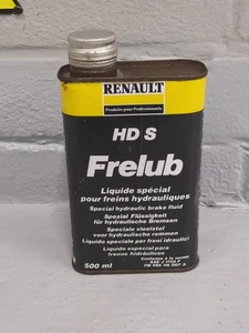 Vintage French Renault HDS Frelub Brake Fluid Tin 0.5 Litres Used Empty - Picture 1 of 9