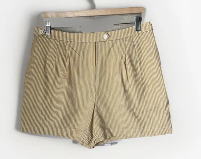 Pantalones cortos de algodón a rayas amarillas Tory Burch Foto 1 de 4