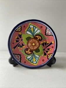 Handpainted Mexican Talavera Signed Plate 8” Colorful - Picture 1 of 24