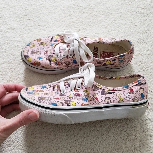 Vans Niños Rosa Cacahuetes Baile Fiesta Snoopy Tenis talla 1 Foto 1 de 4