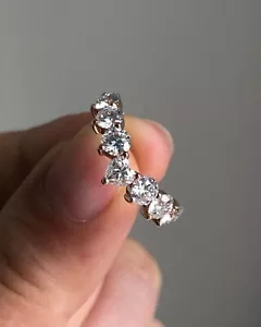 Heart and Round Diamond Wedding Half Eternity Diamond Band Lab Grown - Picture 1 of 6