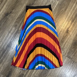 SADIE & LOVE Ladies Sz Medium Pleated Colorful Pull-On Elastic Waist Skirt - Picture 1 of 10
