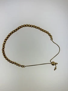 Vintage Adjustable LIRM 925 Sterling Silver Italy Bracelet Gold Tone 4.42g - Picture 1 of 2