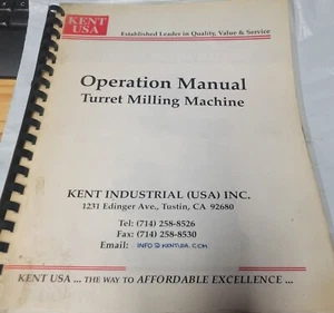 KENT TURRET MILLING MACHINE OPERATION MANUAL MODEL 3VK - Picture 1 of 2