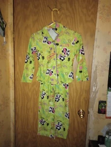 Joe Boxer 2 Piece Pajama Set Flannel Panda Bears Let's Boogie Girls Size M 7/8 - Picture 1 of 15