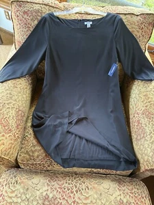 Old Navy NWT black lined silk feel sheath tunic dress sz L - Picture 1 of 3
