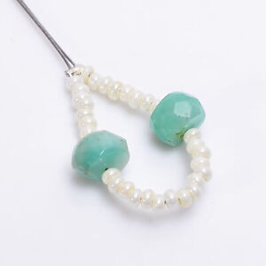 Natural Fine Emerald Rondelle Faceted Beads 2 Pieces For Jewelry Making