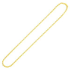 Pulsera, collar de cadena de eslabones con clip de papel superpuesto de oro de 14 k de plata de ley (2,6 m) - Imagen 1 de 14