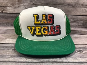 Vintage Las Vegas Nevada Green Mens Trucker Hat Rare Snapback Cap - Picture 1 of 10