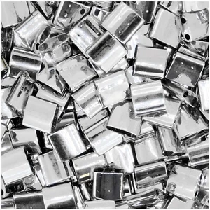 Miyuki Tila Beads 5mm 2-hole Square Full Labrodor Silver 7.2GM - Picture 1 of 4