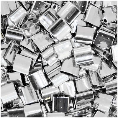 Miyuki Tila Beads 5mm 2-hole Square Full Labrodor Silver 7.2GM - Image 1 of 4
