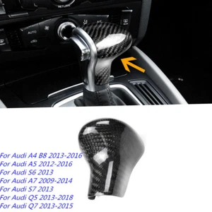For Audi A4 A5 Q5 2013-16 A5 A7 Q7 13-15 Carbon Fiber Gear Shift Knob Head Trim  - Picture 1 of 9
