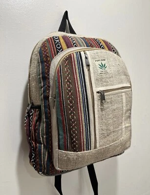 Mochila de cáñamo | Ecológica | Boho | Hecha a mano | Unisex | Nepal Foto 1 de 4