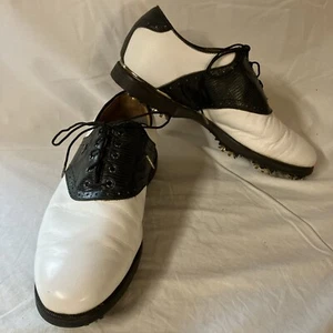 Zapatos de golf FootJoy DryJoys Tour para hombre blancos negros 9W 9 W 52007 ¡Envío gratuito! - Imagen 1 de 12