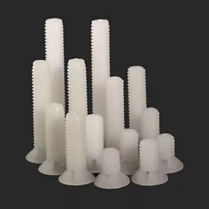 Nylon Countersunk Head Screws White Plastic Phillips Flat Head Bolts M2.5-M8 - Picture 1 of 7