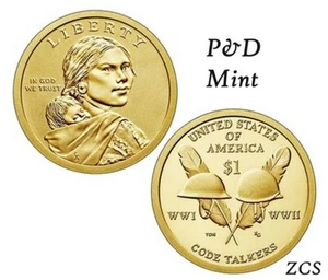 2016 P&D Sacagawea Native American Indian One Dollar Coins Code Talkers US Mint  - Picture 1 of 3