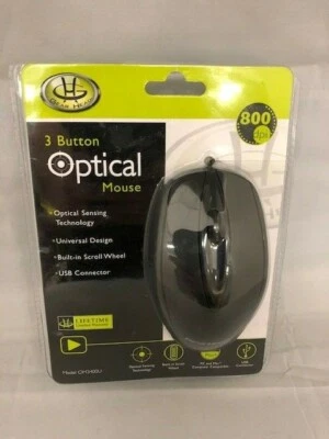 Gear Head 3 Button Optical Mouse 800 DPI PC and MAC Computers NEW - Image 1 of 3