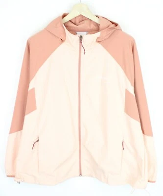COLUMBIA Jacket Women's 3XL Lightweight Hooded Full Zip Pink - Image 1 of 4