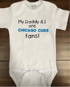Chicago baby one piece infant funny Cubs onesie ® bodysuit clothes shower gift  - Picture 1 of 3
