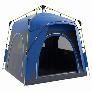 Camping Tents 4 Person Pop Up Tent Quick Setup Automatic Hydraulic Family Travel - Picture 1 of 8