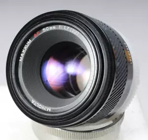 MINOLTA MAXXUM AF 50MM F/1.7 A MOUNT LENS W REAR CAP & FILTER CLEAN GLASS TESTED - Picture 1 of 6