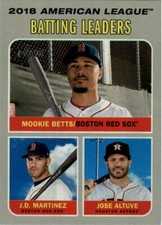 2019 Topps Heritage #62 Mookie Betts/J.D. Martinez/Jose Altuve League Leaders