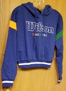 SUDADERA WILSON CORE COTTON PU HODDIE GRIS AZUL | Precio especial Wilson