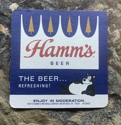 Posavasos de cartón de diseño retro Hamm’s Beer Foto 1 de 4