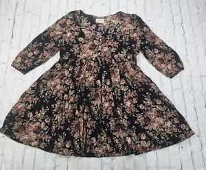Denim & Supply Ralph Lauren MUJER TALLA L Vestido Floral Negro Babydoll Botones - Imagen 1 de 15