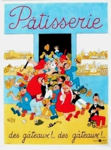 Original Vintage Poster PATISSERIE FRANZÖSISCHES GEBÄCK um 1956 Dubout - Bild 1 von 1