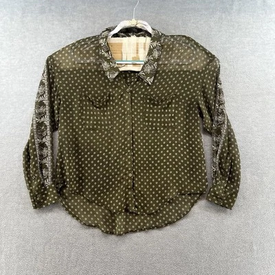 Blusa Free People Mujer Talla L Marrón Manga Larga Abotonada Foto 1 de 4