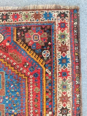 罕见古董地毯 4x5,土耳其地毯 4x5 复古,赫里兹地毯 4x5,东方地毯羊毛 — 第 1/4 张图片