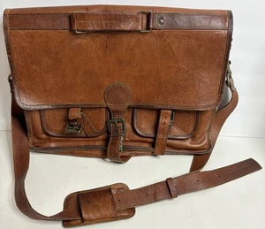 Komals Passion Cuero Marrón Bolso Cartera Maletín Mensajero Laptop 17"x13" - Imagen 1 de 10
