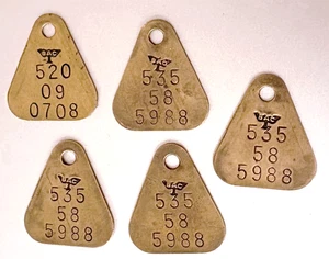 VTG Aviation Employee Tool Check Brass Tag Set: BOEING AIRPLANE CO; Neat Emblem - Picture 1 of 1