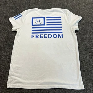 Under Armour Women's Freedom Flag Print T-Shirt Tee Medium USA Logo Lightweight - Picture 1 of 11