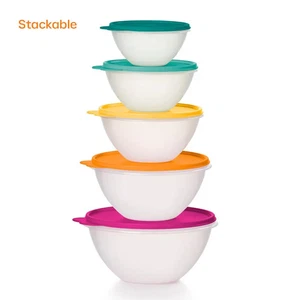 Tupperware NEW COLORS The Classic 5 Pc Wonderlier Bowls New - Picture 1 of 5