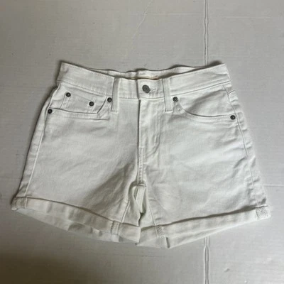Levis Mid Length Shorts Womens 25 White Denim - Image 1 of 4
