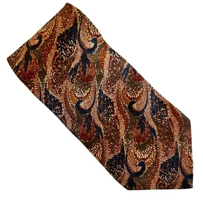 Corbata de lana de seda vintage Burberrys of London floral marrón azul EE. UU. Foto 1 de 4