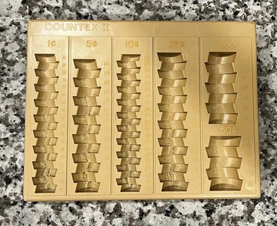 Bandeja e classificador de moedas de plástico peça única MMF Countex II 21-6110 1,00 BANCO - Imagem 1 de 4