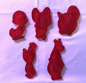 Vintage 1956 Loew's Lot 5 Tom & Jerry, Droopy Cartoon Ausstechformen rot - Bild 1 von 6