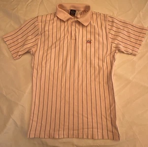 Paul & Shark Yachting Shirt Mens Large Pink Black Stripe Polo Golf Preppy Italy - Picture 1 of 12