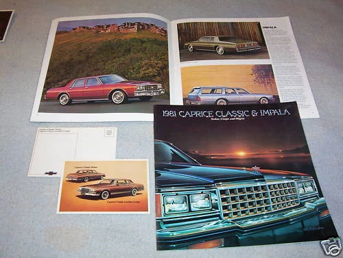 Chevrolet Caprice & Impala 1981 folleto/catálogo de ventas + postal original '81 Foto 1 de 1