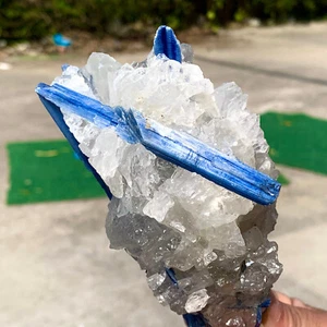 1.3LB Rare!! Natural beautiful Blue KYANITE with Quartz Crystal Specimen Rough - Picture 1 of 11