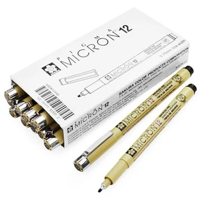 Sakura Pigma Micron Pigment Fineliner Stifte - 0,70 m (12) - schwarz - XSDK12 - Bild 1 von 5