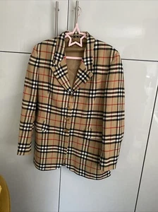 Women’s Burberry Check Wool Blazer Fit Uk 12 - Picture 1 of 17