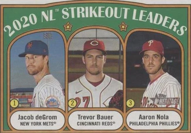 2021 Topps Heritage - Aaron Nola Jacob deGrom Trevor Bauer #95