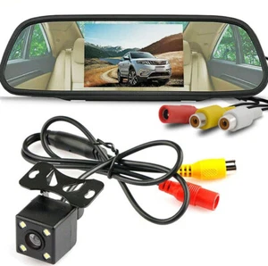 Car Rear View Reverse Backup Camera Night Vision with 4.3" LCD Mirror Monitor - Picture 1 of 24