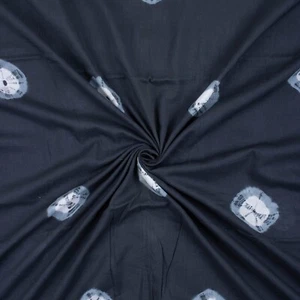 Tessuto grigio Bandhani tie dye cotone indiano cucito leggero corsa sartoria bambini - Foto 1 di 5
